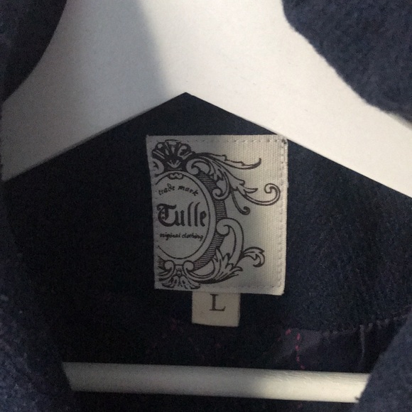 Blue wool blend Fall/Spring short jacket - Picture 3 of 14